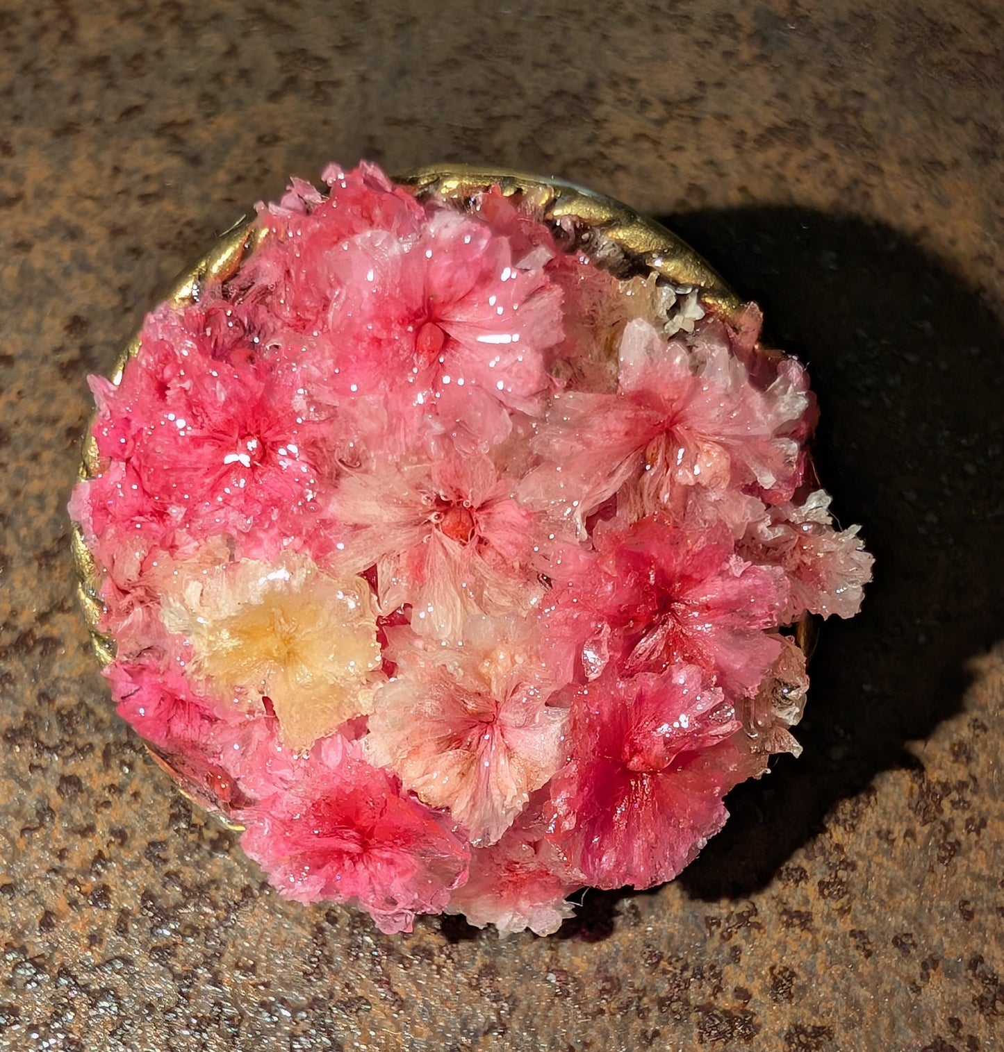 Blush Pink Flower Ring – Romantic Resin Jewelry