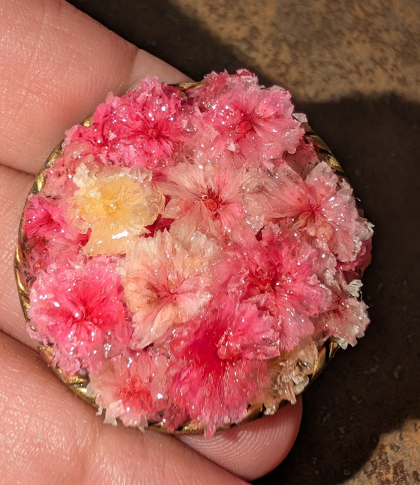 Blush Pink Flower Ring – Romantic Resin Jewelry