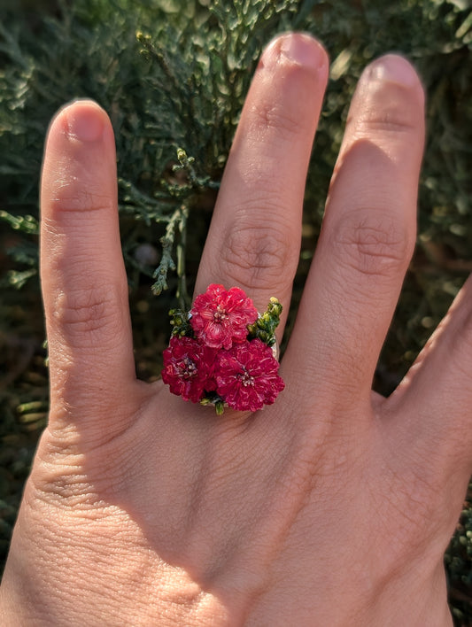 Fuchsia Bloom Resin Ring