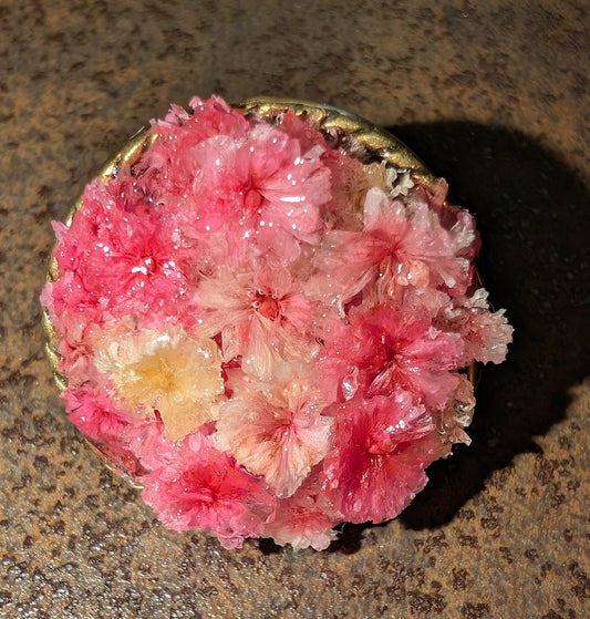 Blush Pink Flower Ring – Romantic Resin Jewelry
